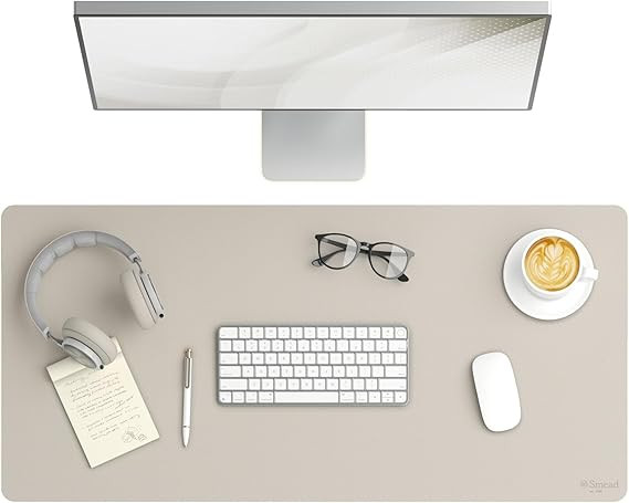 Smead Desk Pad, Vegan Leather Desk Mat with Non-Slip Faux Suede Backing, Perfect Desk Organizer f... | Amazon (US)