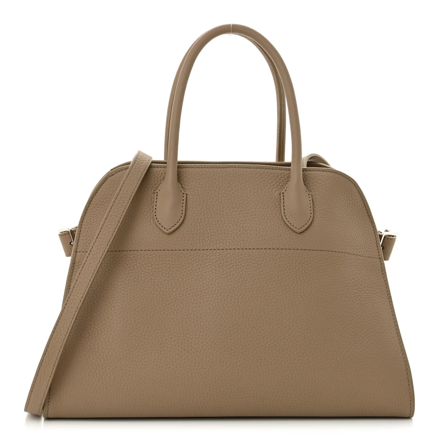 THE ROW Matte Grained Calfskin Soft Margaux 12 Dark Taupe | FASHIONPHILE | FASHIONPHILE (US)