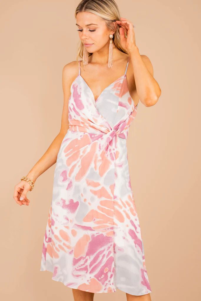 Be Who You Are Peach Pink Tie Dye Dress | The Mint Julep Boutique