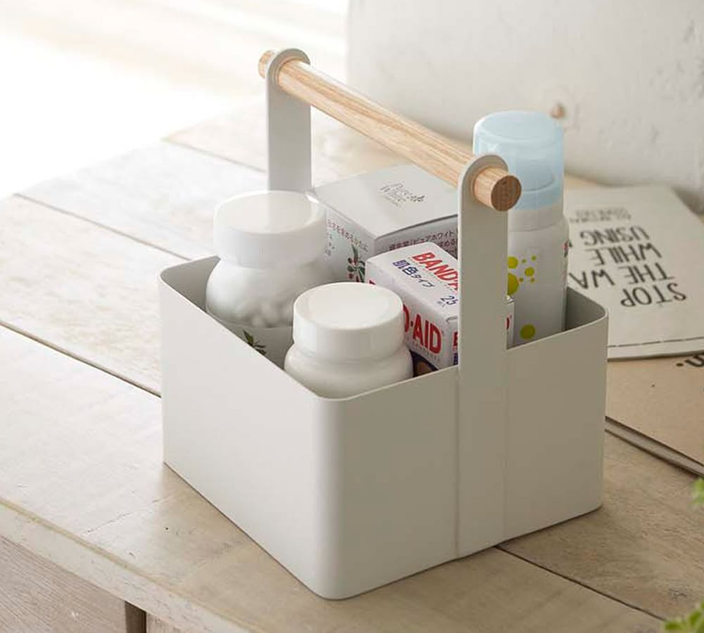 Yamazaki Wood Handle Bath Caddy | Pottery Barn (US)