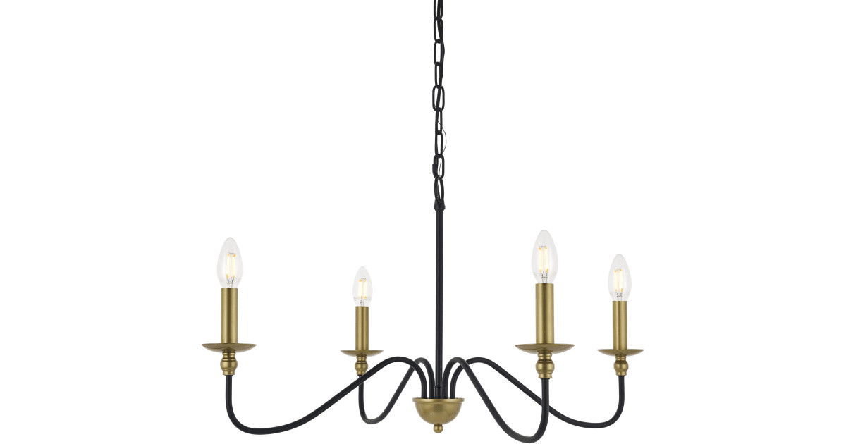 Elegant Lighting Rohan 4 Light 30" Wide Taper Candle Chandelier | Build.com, Inc.