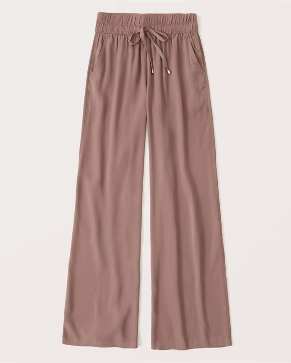 Faux Silk Pull-On Pant | Abercrombie & Fitch (US)