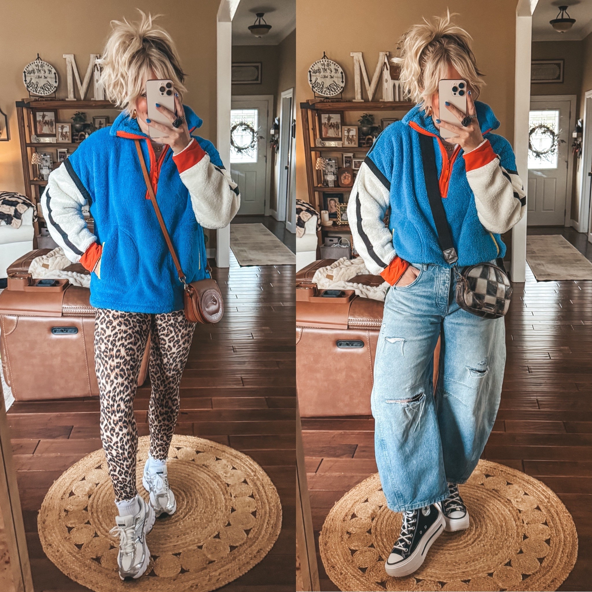 This is the coziest 1/2 zip pullover 
I’m wearing medium in it. 
Leggings M
Nikes true to size 
Barrel jeans sized down one 
Converse sized down one  

#LTKootd #LTKOver40 #LTKgrwm