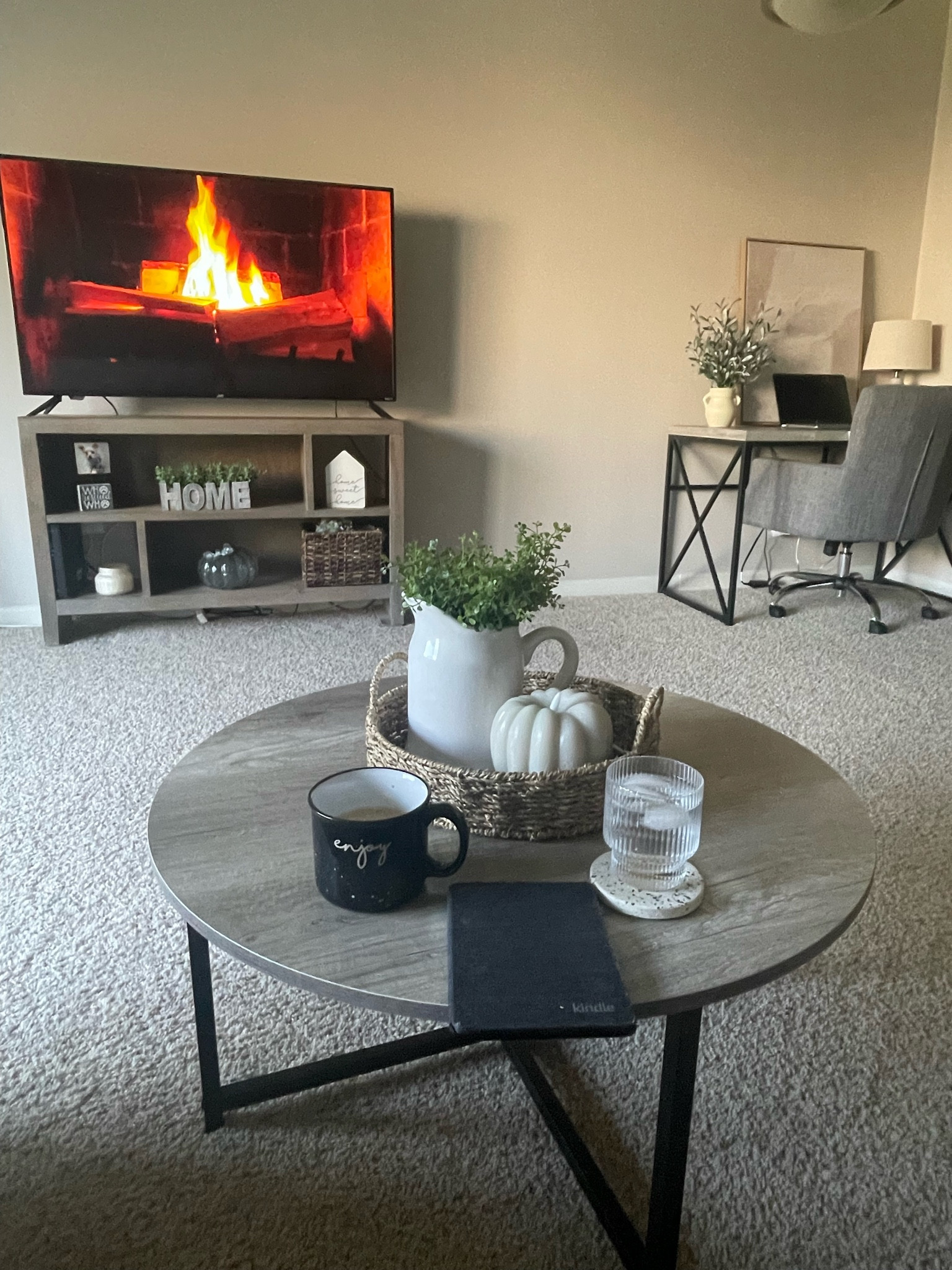 Cozy small apartment home decor :) I’m loving this new round coffee table! 

#LTKHoliday #LTKhome #LTKSeasonal