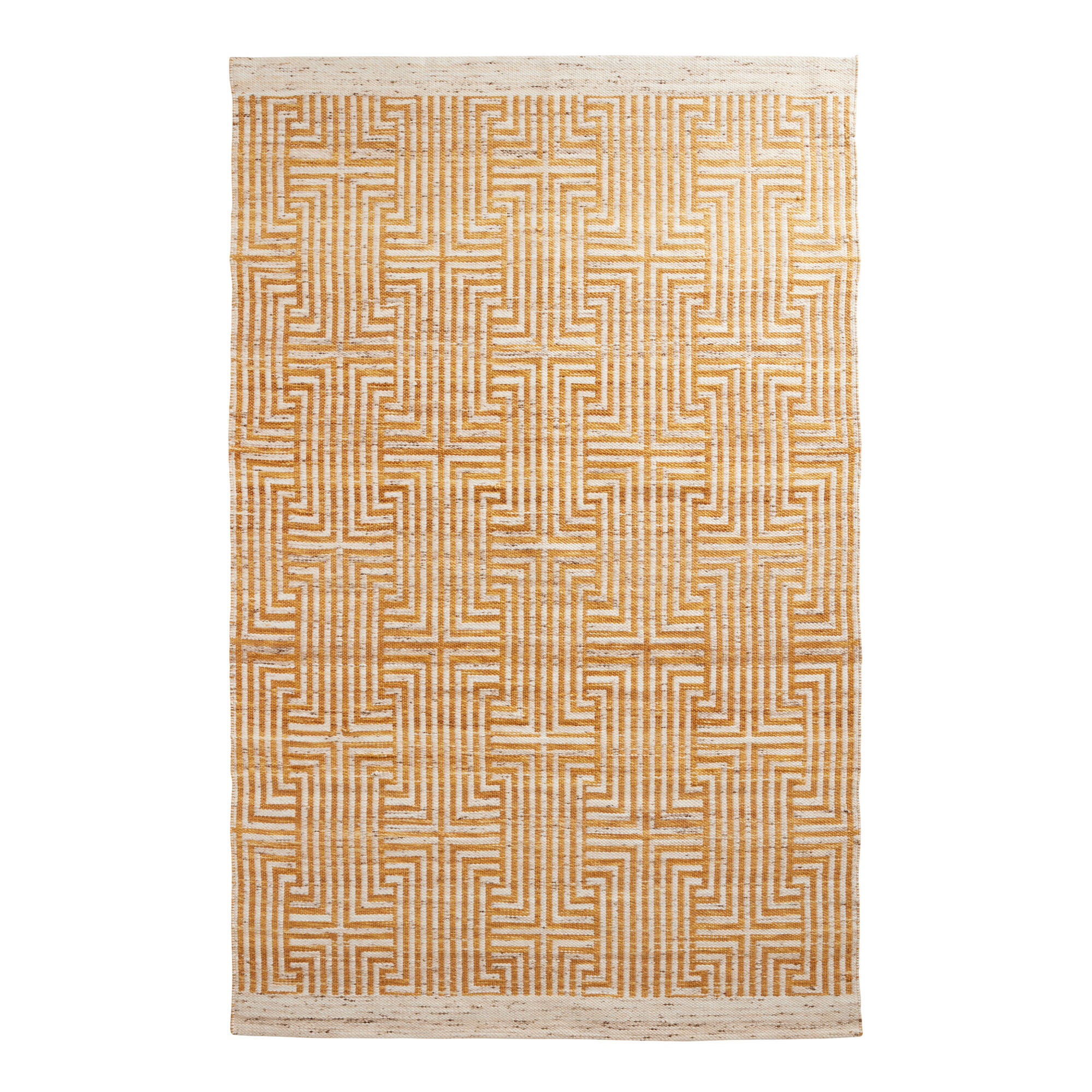 Leila Gold and Ivory Diamond Geo Recycled Indoor Outdoor Rug | World Market