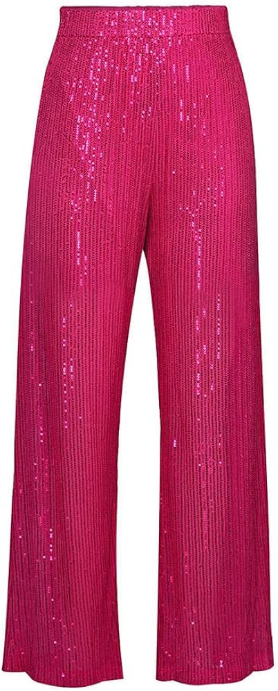 Sparkly Outfits for Women Sequin Tops Pants Sparkly Tops Pink Outfits for Women 3 Piece Outfit Di... | Amazon (US)