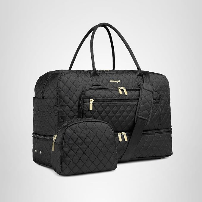 Large Women Travel Duffle Bag, Carry on Bag with Wet Toiletry Pocket for Overnight, Weekend, Yoga... | Amazon (US)