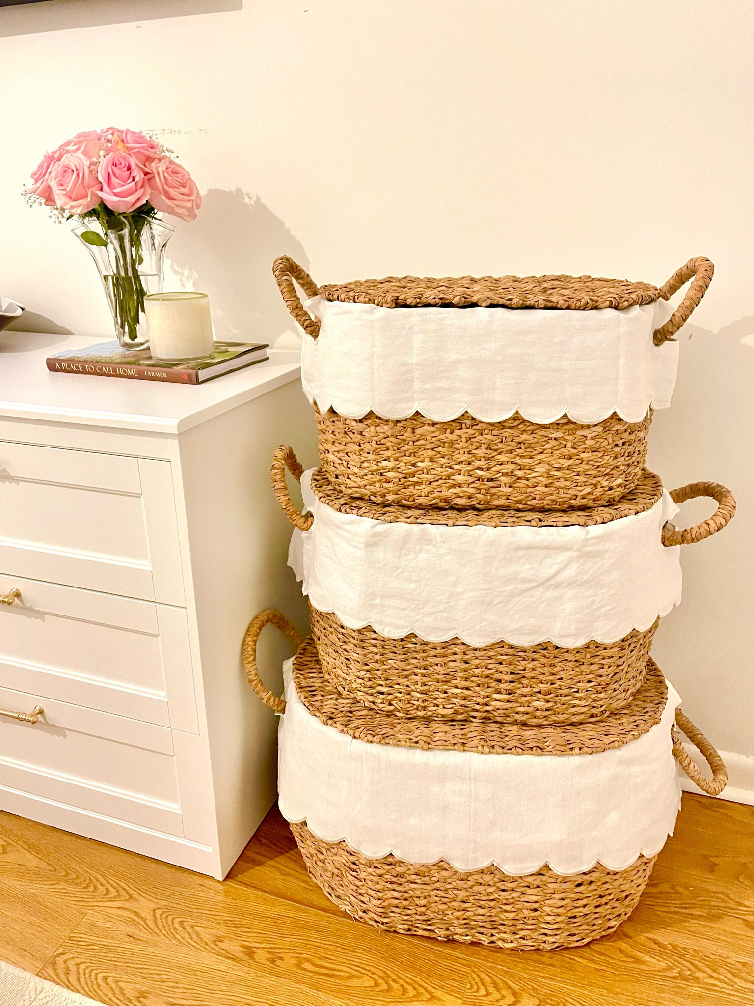 Love my Ballard Designs nesting baskets 🧺 provide so much storage and look adorable in an empty corner 🤍 

#LTKhome #LTKFind #LTKSale