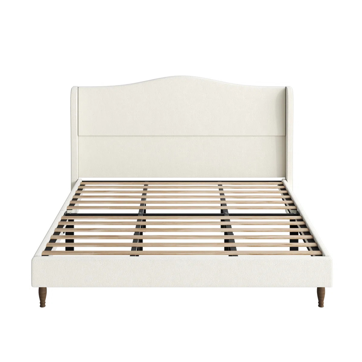 Chenille Upholstered Platform Bed Frame with Headboard | Wayfair North America