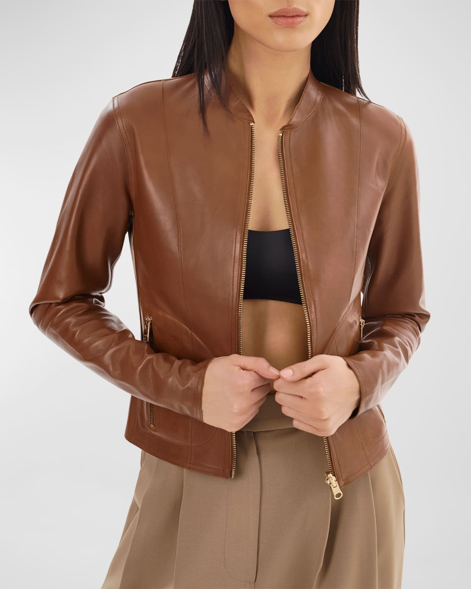 LaMarque Chapin Reversible Leather Bomber Jacket | Neiman Marcus