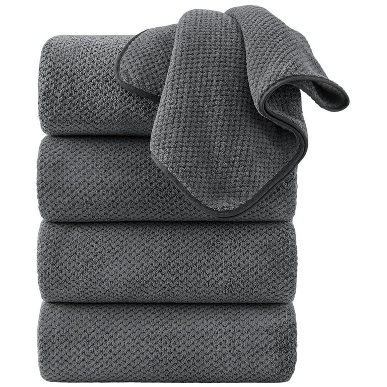 Jessy Home 4 Pack Towel Set Oversized Bath Sheet Towels 600 GSM Ultra Soft Dark Gray Bath Towels | Walmart (US)