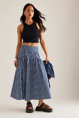 Hutch Drop-Waist Midi Skirt | Anthropologie (UK)