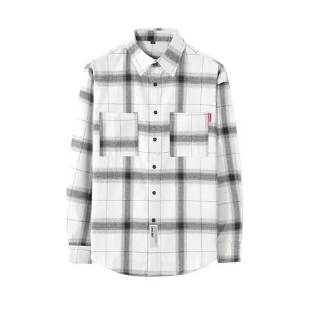 Yunmic Shirts Clearance Summer The New Men s Regular-fit Long-Sleeve Plaid Flannel Shirt Fashion Cas | Walmart (US)