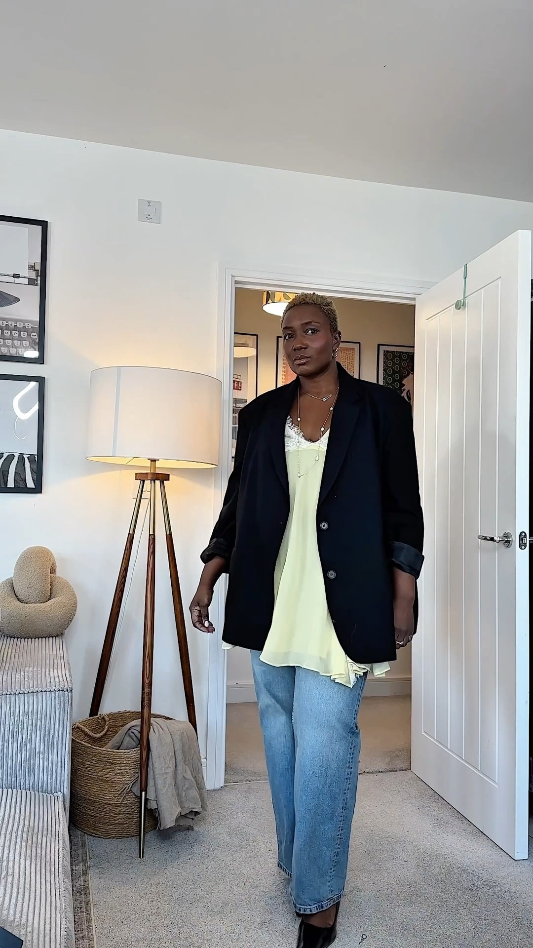 How to style a lace dress with jeans 