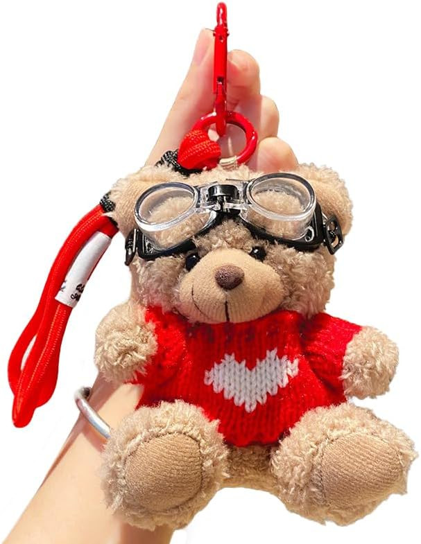 Cute Teddy Bear Keychain, Soft Fashion Little Bear with Sweater Keyring Backpack Pendant | Amazon (US)