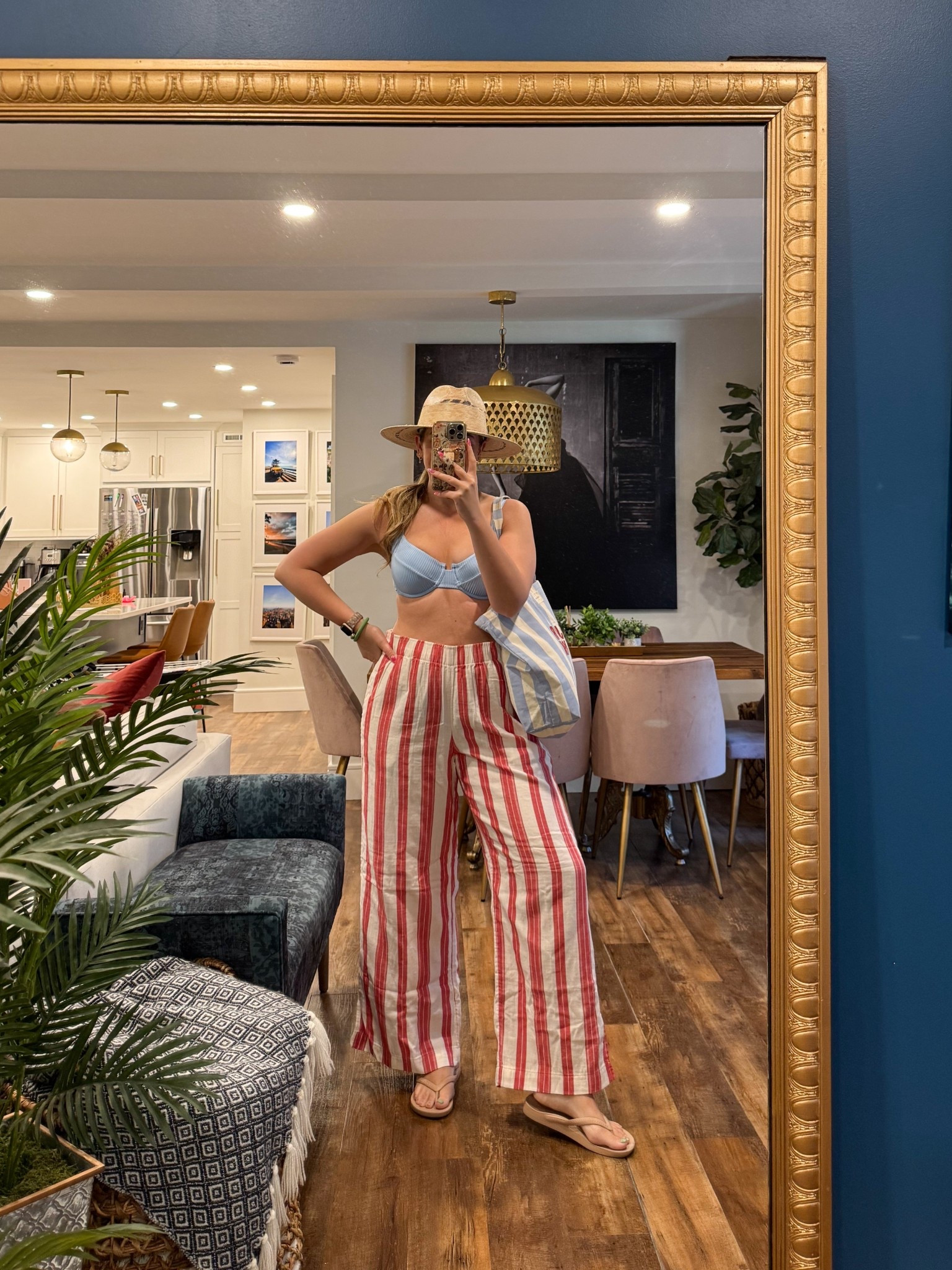 Vetchy swimsuit wearing a large top, XL bottom. Old navy striped pants wearing a large. Fourth of July outfit, summer outfit, vacation outfit, linen pants, 4th of July, red, white and blue

#LTKSwim #LTKSeasonal #LTKMidsize