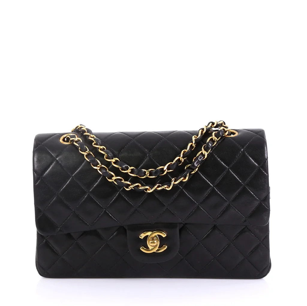 Chanel Vintage Classic Double Flap Bag Quilted Lambskin 4160621 | Rebag
