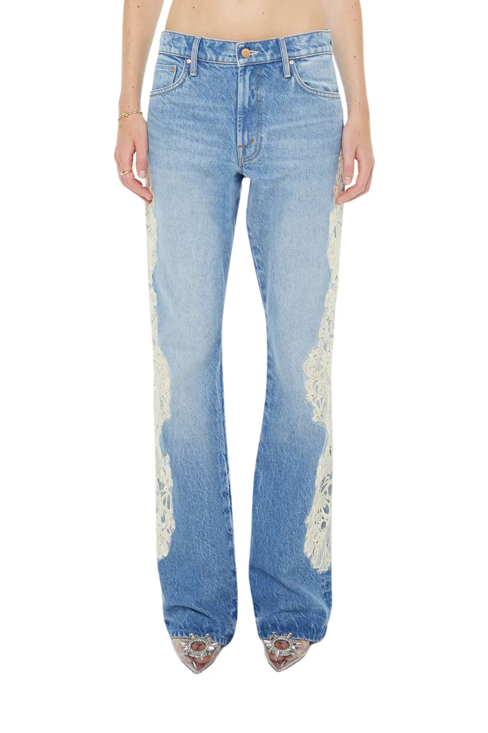 MOTHER The Chomp Heel Lace Trim Bootcut Jeans (Women) | Nordstromrack | Nordstrom Rack