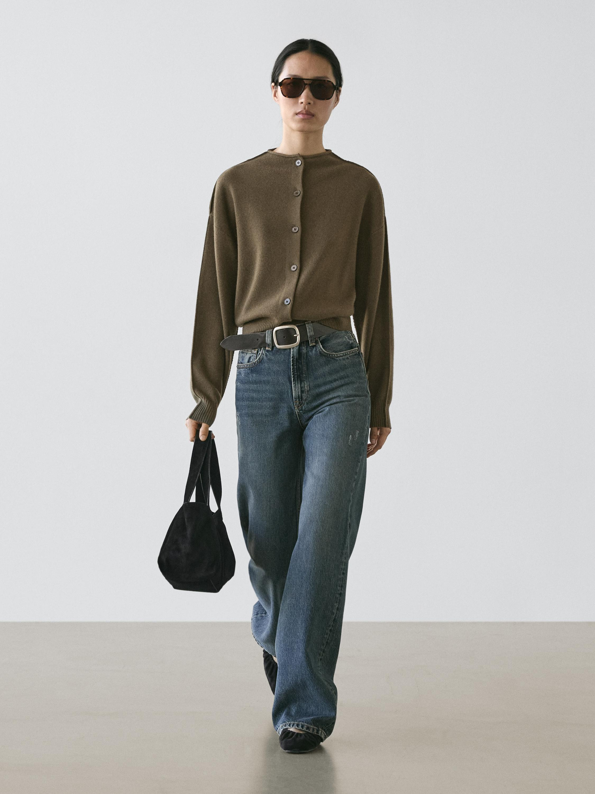 High-waist wide-leg jeans | Massimo Dutti UK