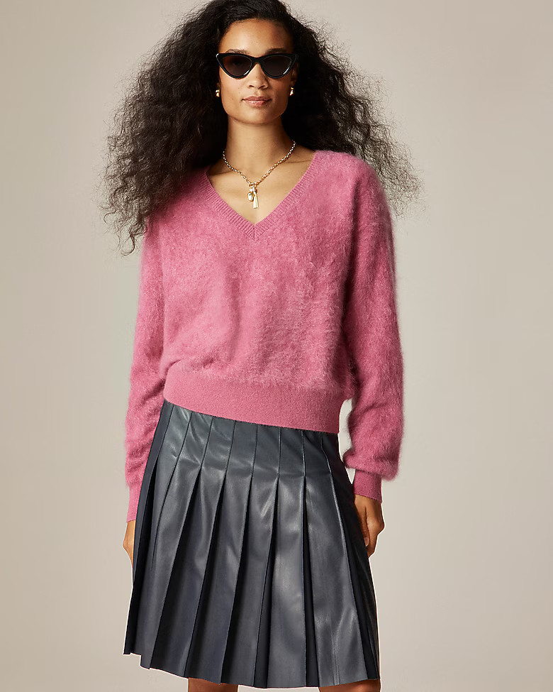 Brushed cashmere V-neck sweater | J. Crew US