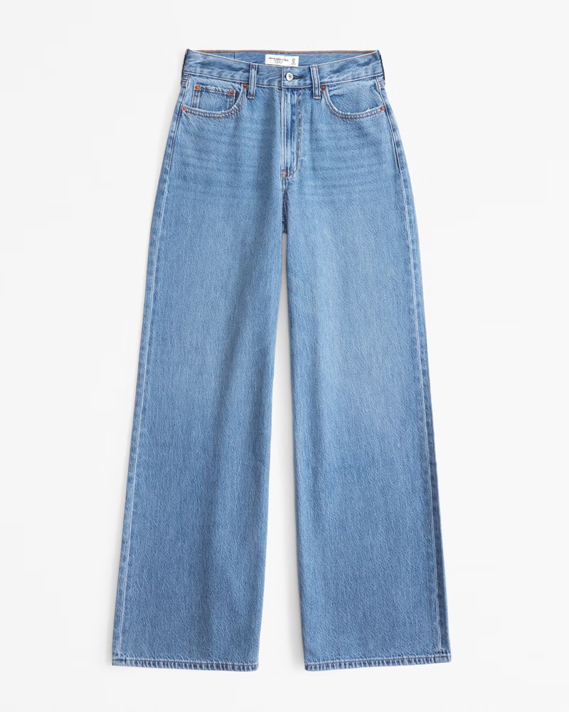 Abercrombie & Fitch Women's High Rise Wide Leg Jean in Medium - Size 34 REG | Abercrombie & Fitch (US)