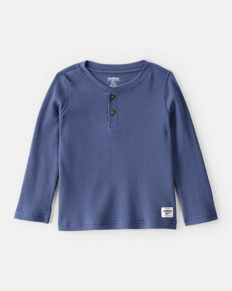 Toddler Boy Long-Sleeve Henley Shirt - Blue | Carter's Inc