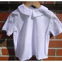 Sale 50% Off Peter Pan Collar Shirt/ Short Sleeved Knit/Boy Knit Shirt, Baby Bodysuit | Etsy (US)