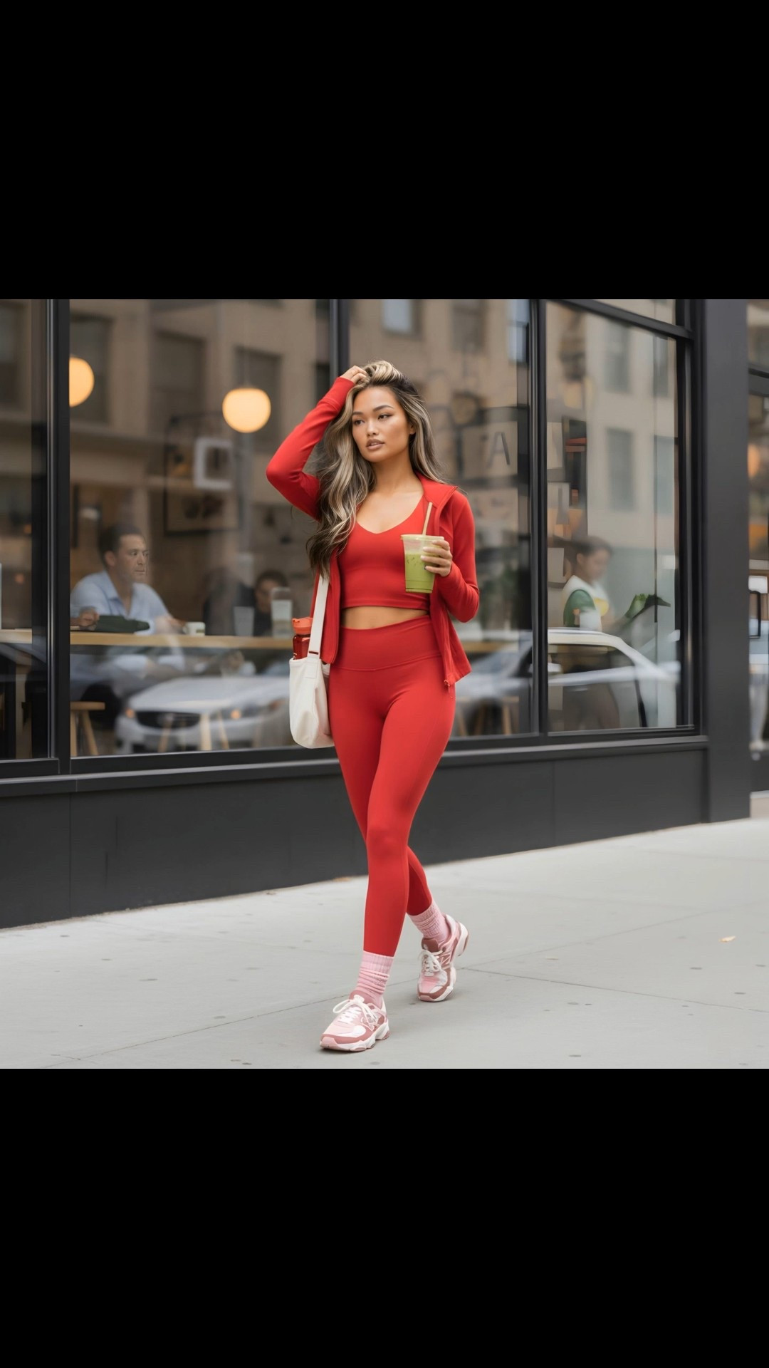 Workout done, hair still cute, so it was time for a matcha walk 🤍
Wearing a red activewear set in size S that’s compressive but comfy, perfect for a gym to errands outfit or a quick matcha run after a workout. I styled it with supportive sneakers (women’s size 8) and cozy socks for an easy athleisure look you can actually wear all day. This is one of my favorite post-workout outfit ideas when I want to feel put together without changing twice.

#LTKActive #LTKfitnessgoals #LTKdayinmylife