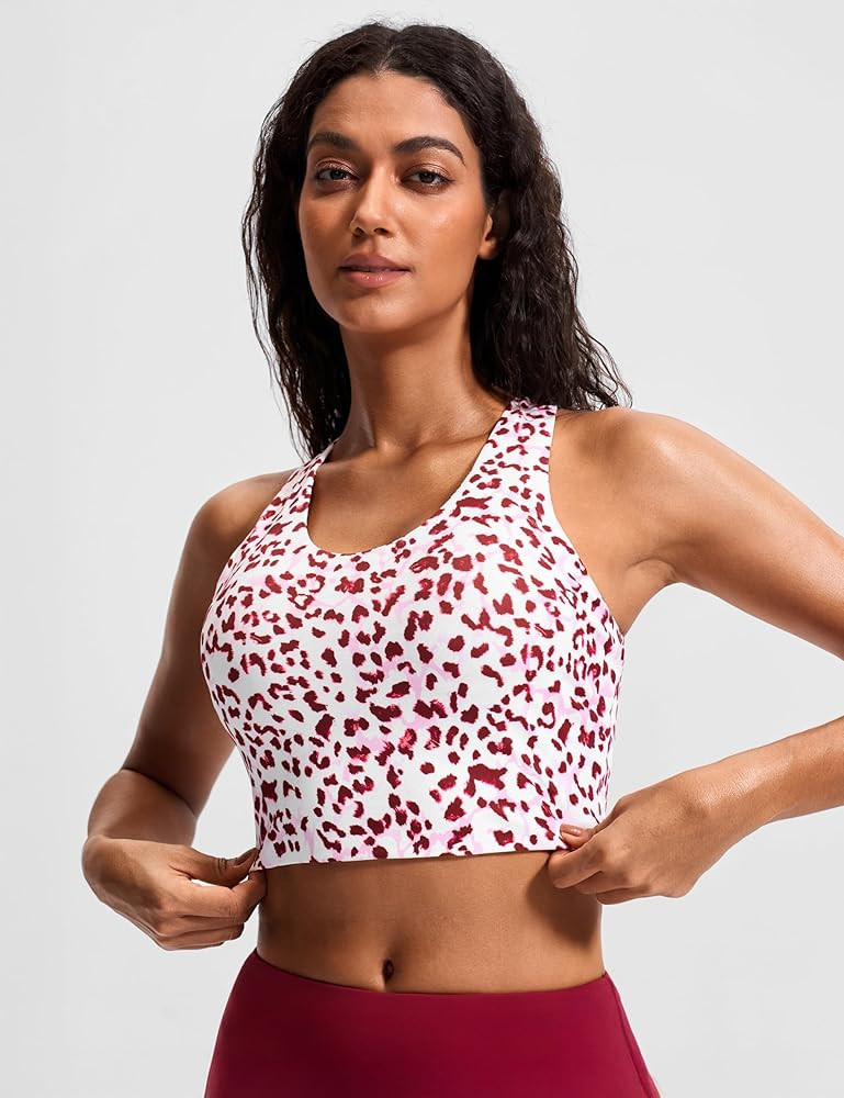 Sports Bras for Women Criss-Cross Back Padded Workout Tank Tops Medium Support Crop Tops for Wome... | Amazon (US)