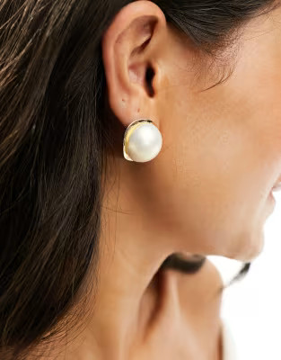 True Decadence 80s style statement stud earrings in gold | ASOS (Global)
