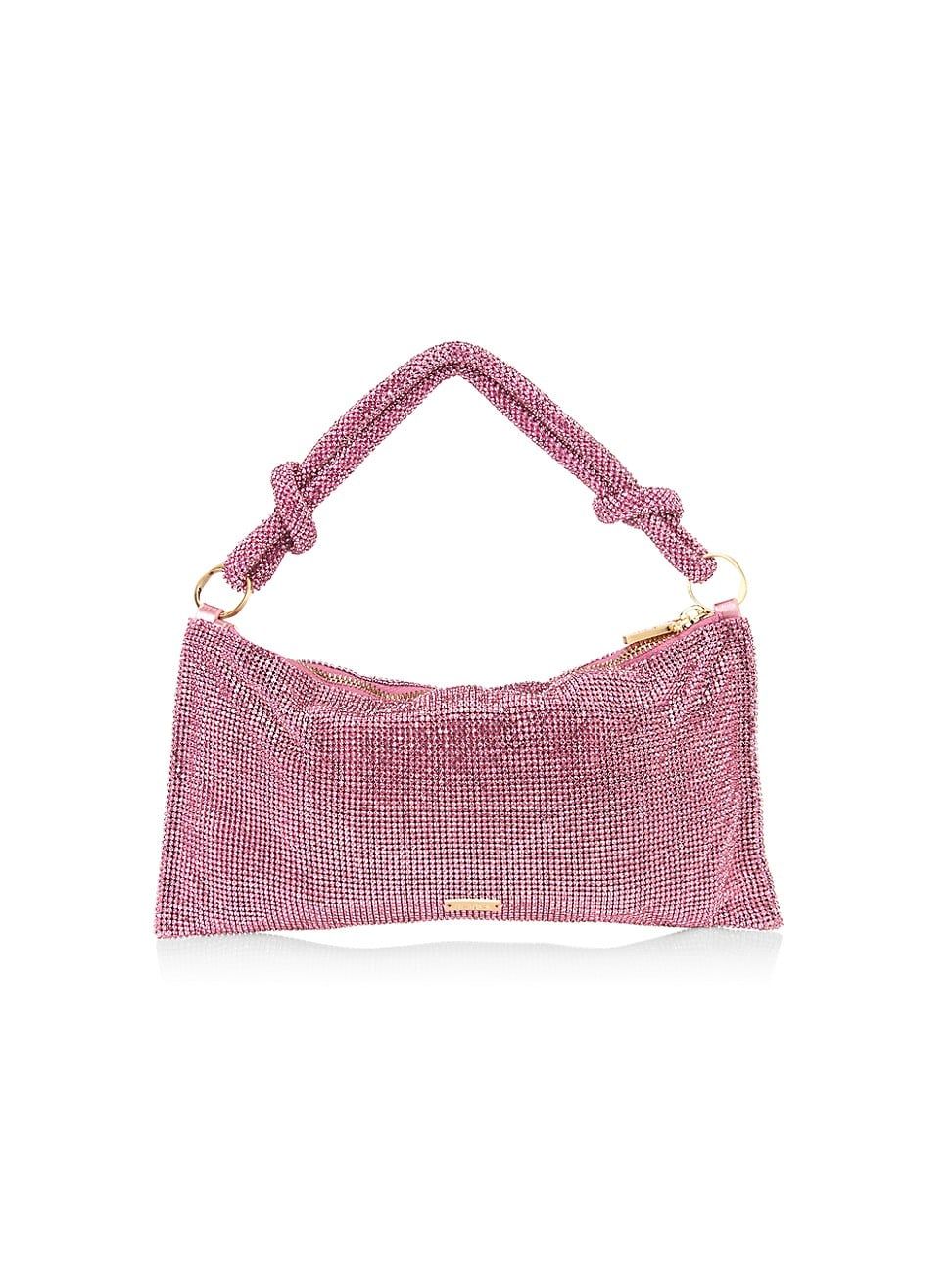Women's Nano Hera Rhinestone Mesh Shoulder Bag - Shell Pink | Saks Fifth Avenue
