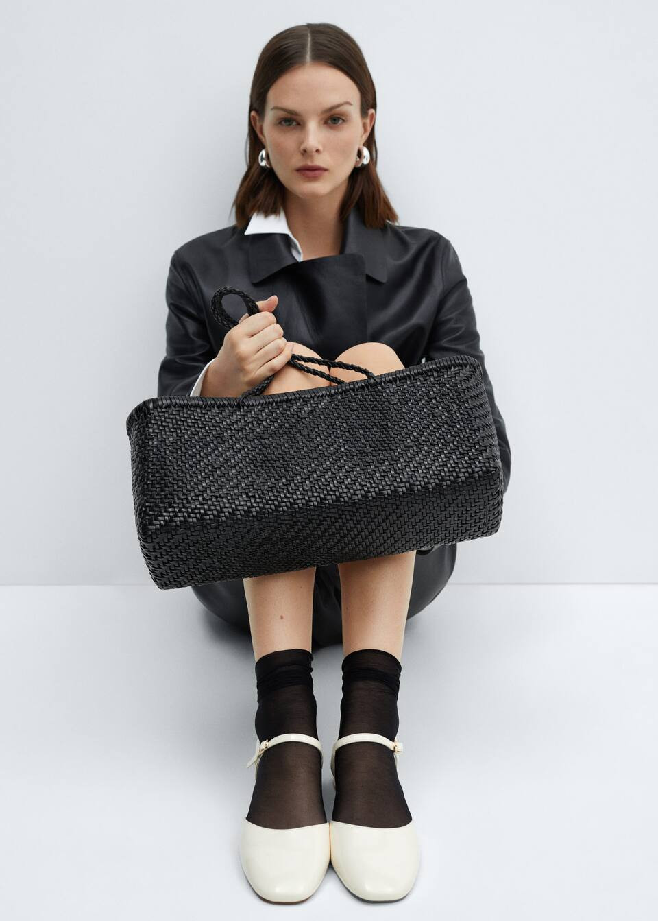 Leather shopper bag -  Women | Mango United Kingdom | MANGO (UK)