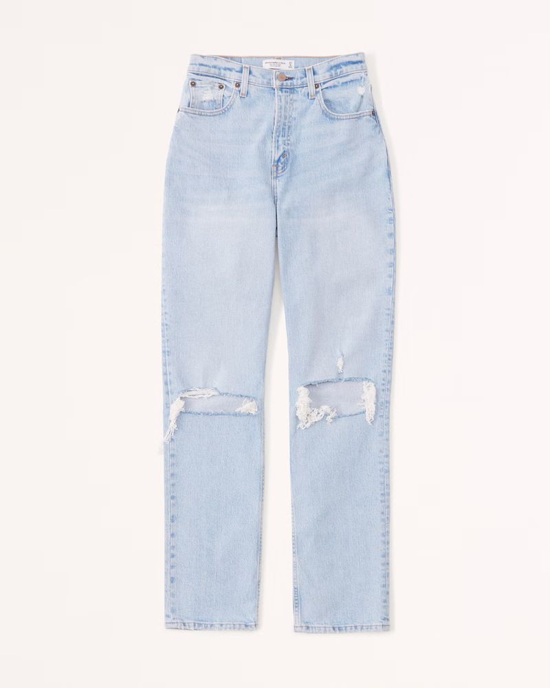 Women's Curve Love Ultra High Rise 90s Straight Jean | Women's Bottoms | Abercrombie.com | Abercrombie & Fitch (US)