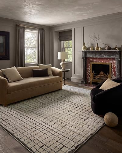 Loloi Jeremiah Brent Bleecker Ivory/Charcoal 5'-3" x 7'-6" Area Rug     BLE-01 Approx. 5x8 Ivory ... | Amazon (US)