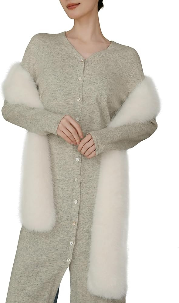 71" x 6" Faux Fur Long Scarf for Women – Soft Plush Winter Wrap, Elegant faux Fur Shawl, Oversi... | Amazon (US)