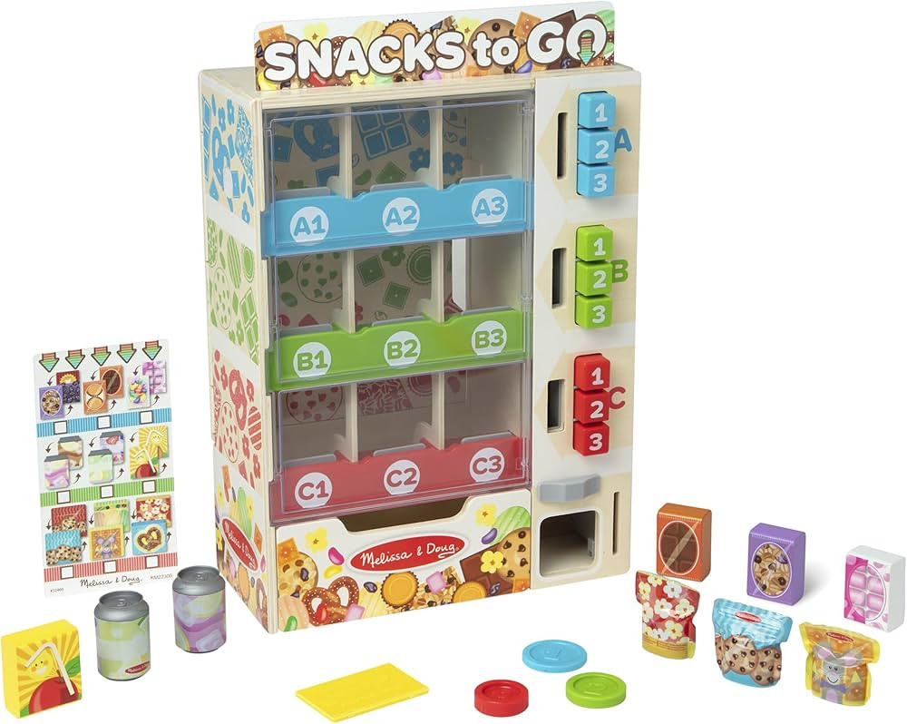 Melissa & Doug Sort, Stock, Select Wooden Vending Machine Play Set, Wooden Toy Play Food for Boys... | Amazon (US)
