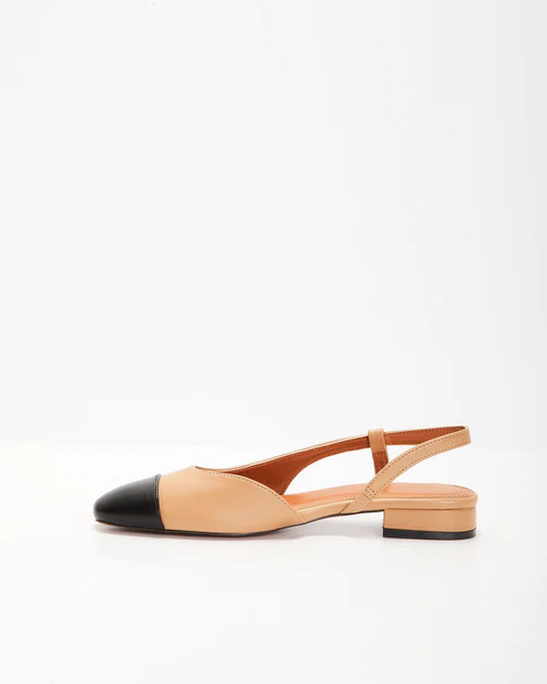 Coco Slingback Flats - Black Beige Combo | VICI
