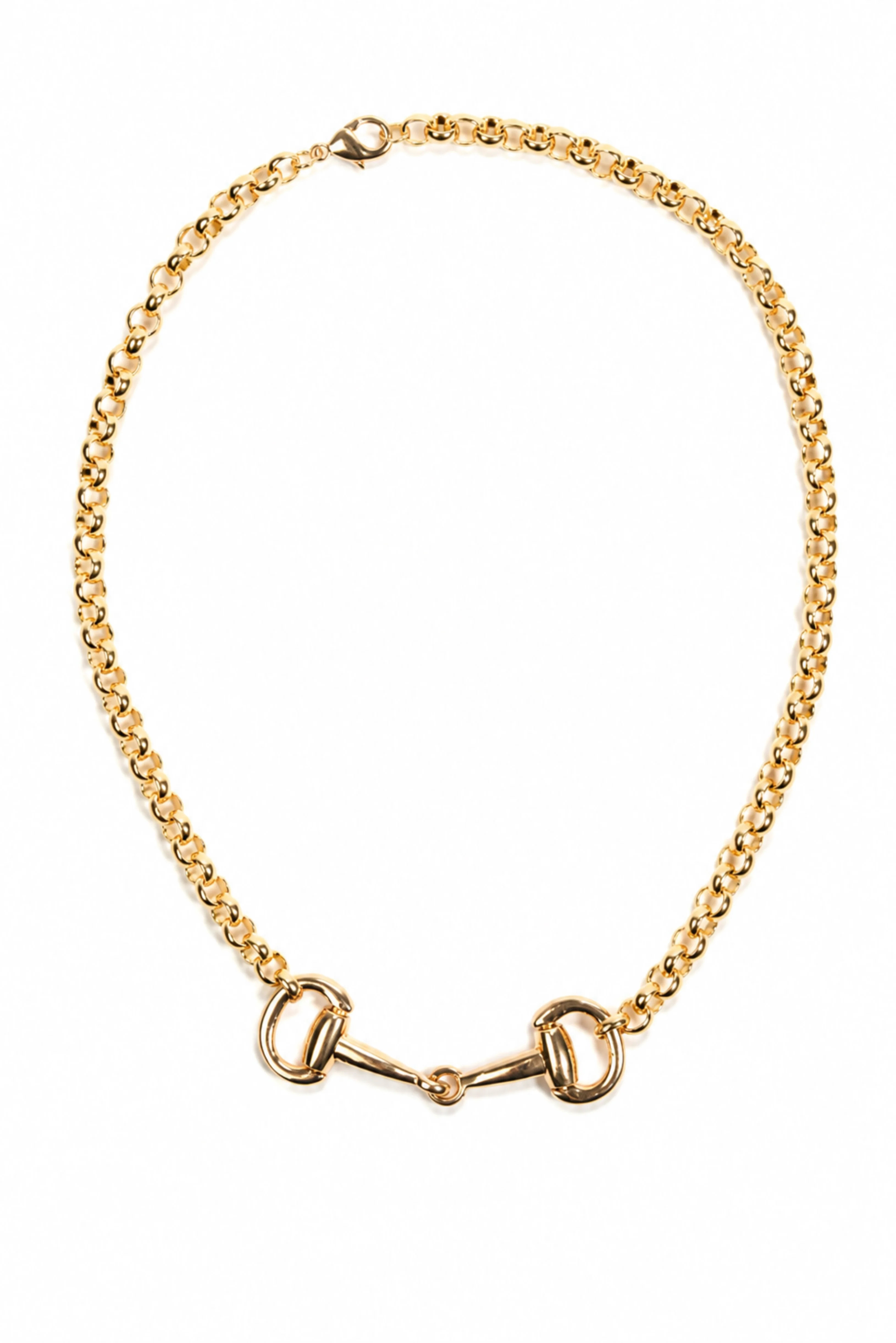 Country Club 316L Stainless Steel Gold Horse Bit Necklace | KC Chic Designs