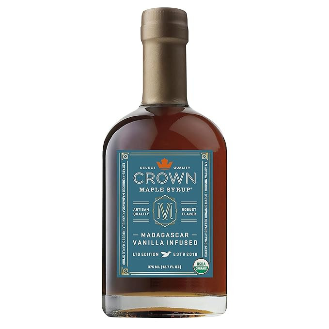 Crown Maple Madagascar Vanilla Infused Organic Maple Syrup, 12.7 Fl Oz, Real Vanilla Bean, Pancak... | Amazon (US)