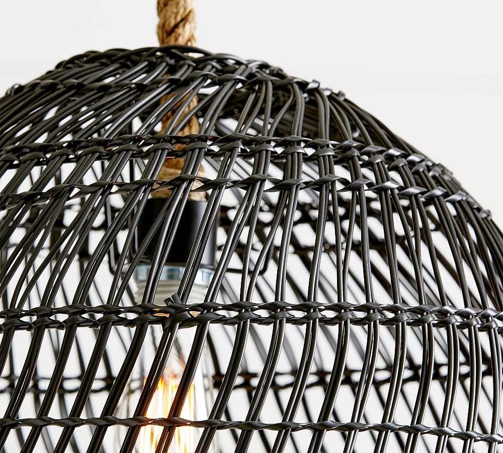 Flora All-Weather Wicker Pendant | Pottery Barn (US)