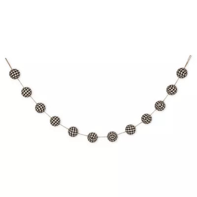 Plaid Fabric Garland In Black/White | Bed Bath & Beyond