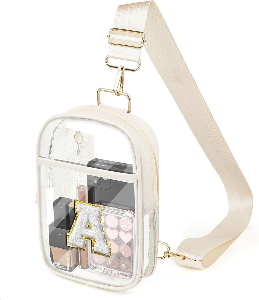 Clear Sling Bag, Fanny Pack Stadium Approved Crossbody Bag for Women Transparent Chest Bag with A... | Amazon (US)