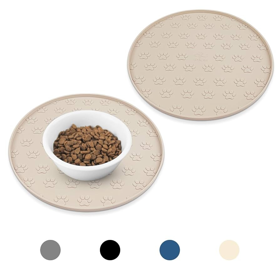 Ptlom Silicone Pet Placemat for Dogs and Cats, Waterproof Non-Slip Pet Feeding Bowl Mats for Food... | Amazon (US)