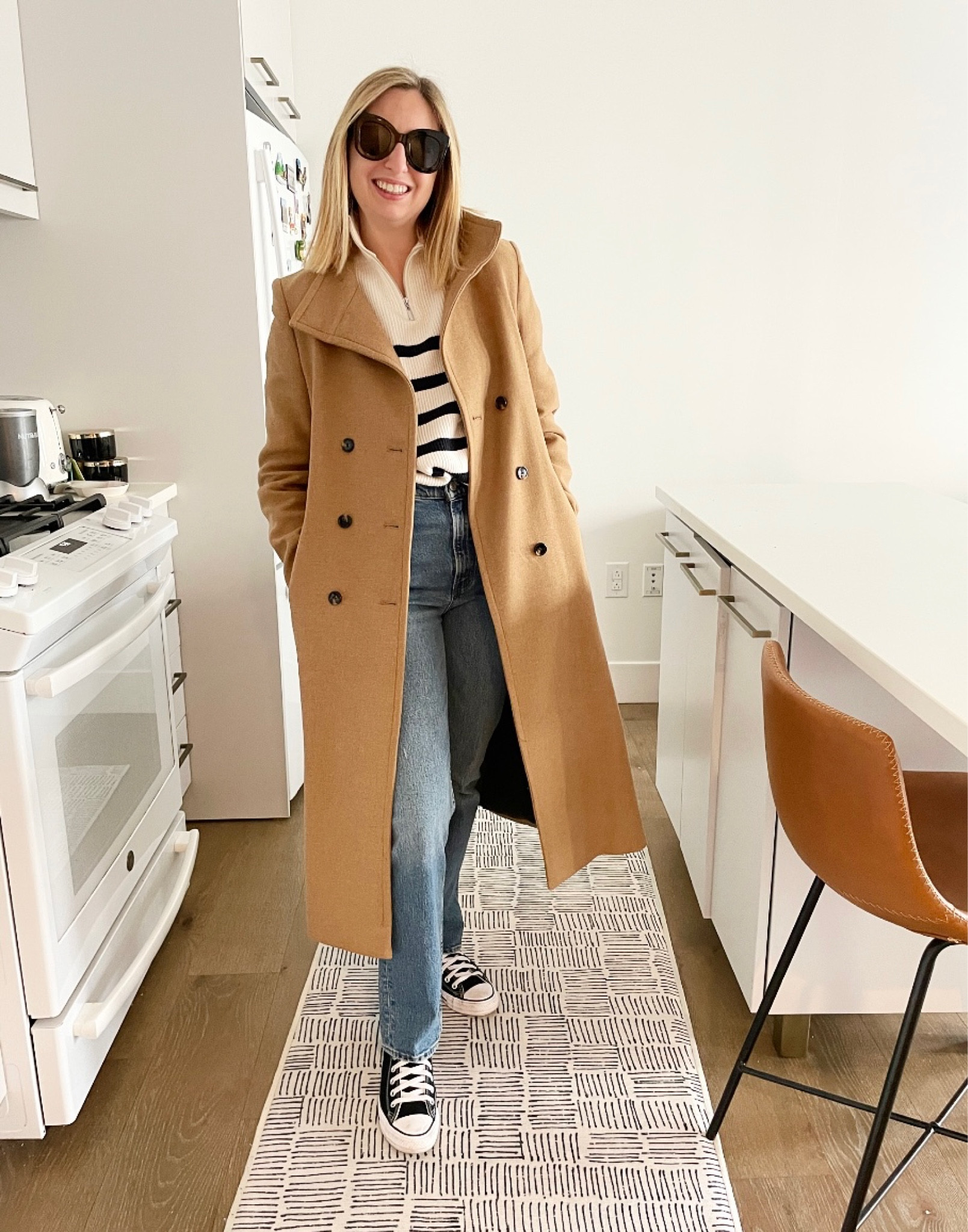 To create an all around classic look, I like to pair stripes with brown and denim colors
•
This is another casual easy look for everyday
•
S in sweater from mango
4 in ultra high rise jeans from @abercombieusa 
8.5 in converse from @nordstrom 
Sunglasses from @amazon
S in coat from @mango
•
•
•
•
•
#classicoutfit #casualoutfit #daytoevening #daytoeveninglook #daytonightlook #casualfashion #ootd #officeootd #everydaylook #easyoutfit #easyfashion #classiclook #classicaesthetic #classicfashion #fashion #style #styleinspo #everydayfashion #easylook #comfyoutfit #casual #classicootd #casualootd #casuallook #casualstyle #winterlook #winteroutfit #springlook 

#LTKstyletip #LTKfit