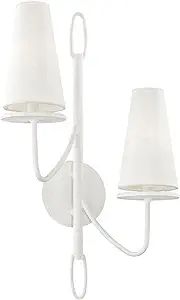 Troy Lighting B6282 Marcel - Two Light Wall Sconce, White Finish with Off-White Cotton Shade | Amazon (US)
