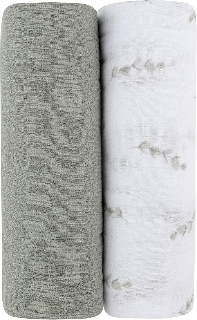 Ely's & Co. Muslin Swaddle Blanket 2-Pack — 100% Cotton Muslin Extra-Large Swaddle Blankets (47... | Amazon (US)