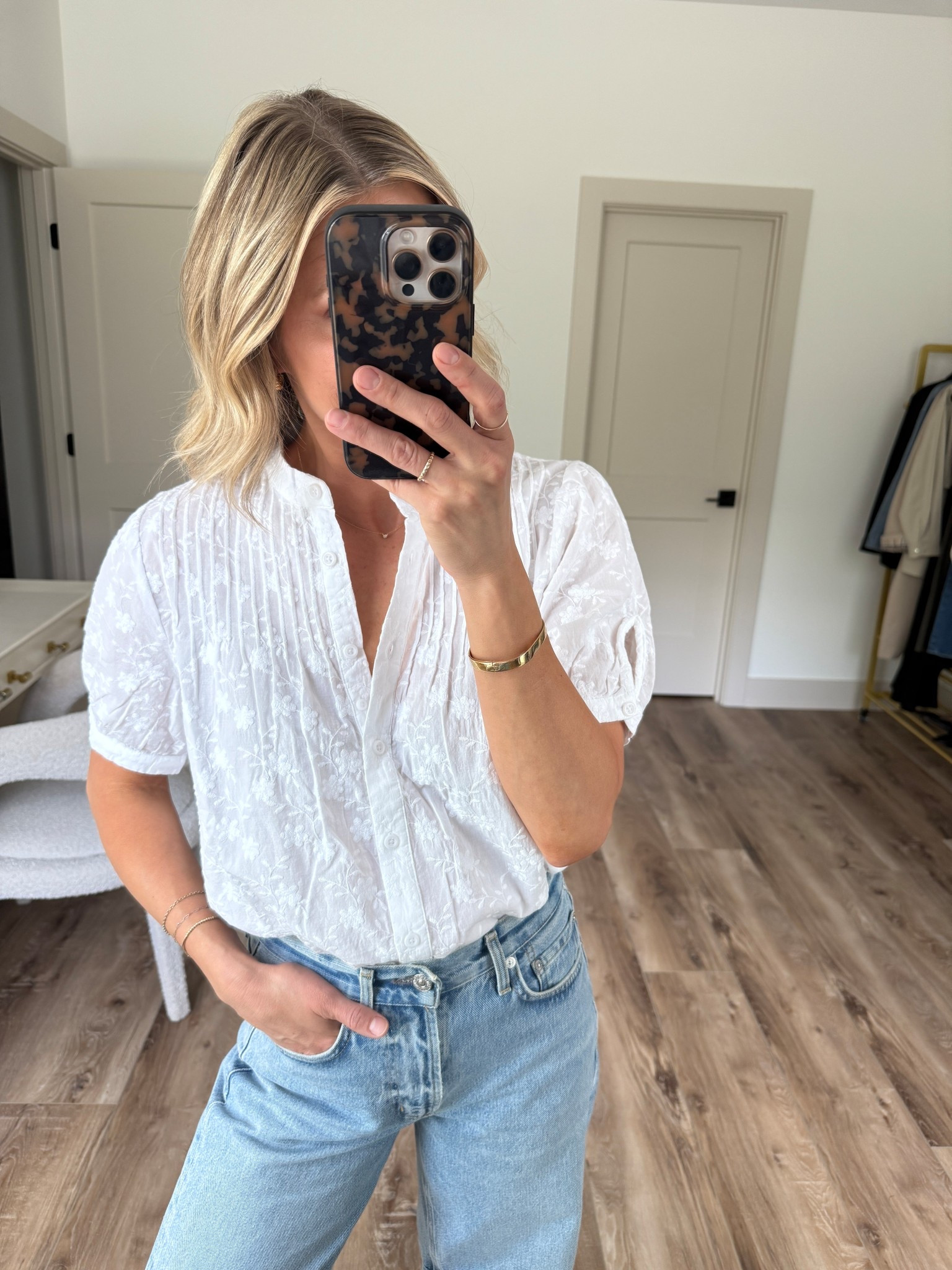 Wearing small blouse, 24 jeans (sized down for closer fit), flats tts

#LTKootd #LTKOver40 #LTKgrwm