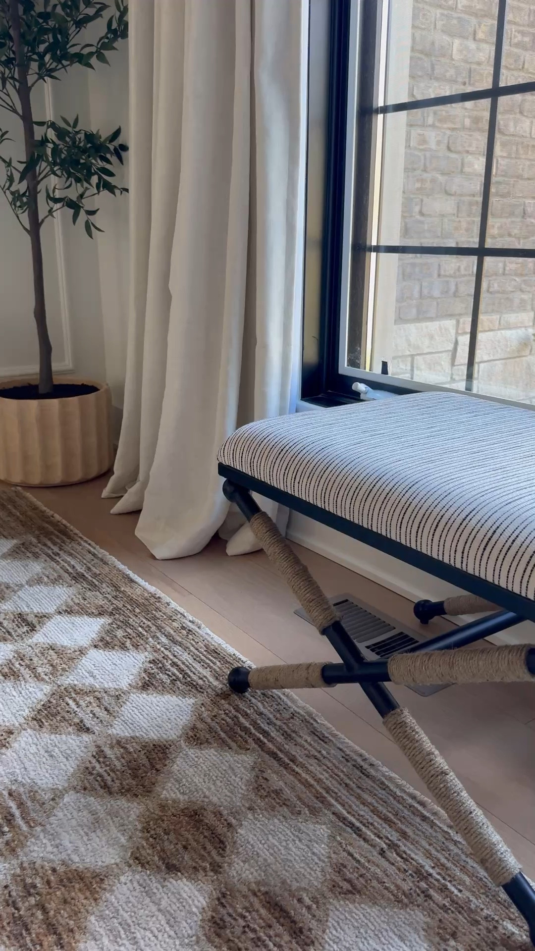 Loving this striped ottoman. I have the same one without the stripes and the look and quality are 10/10.