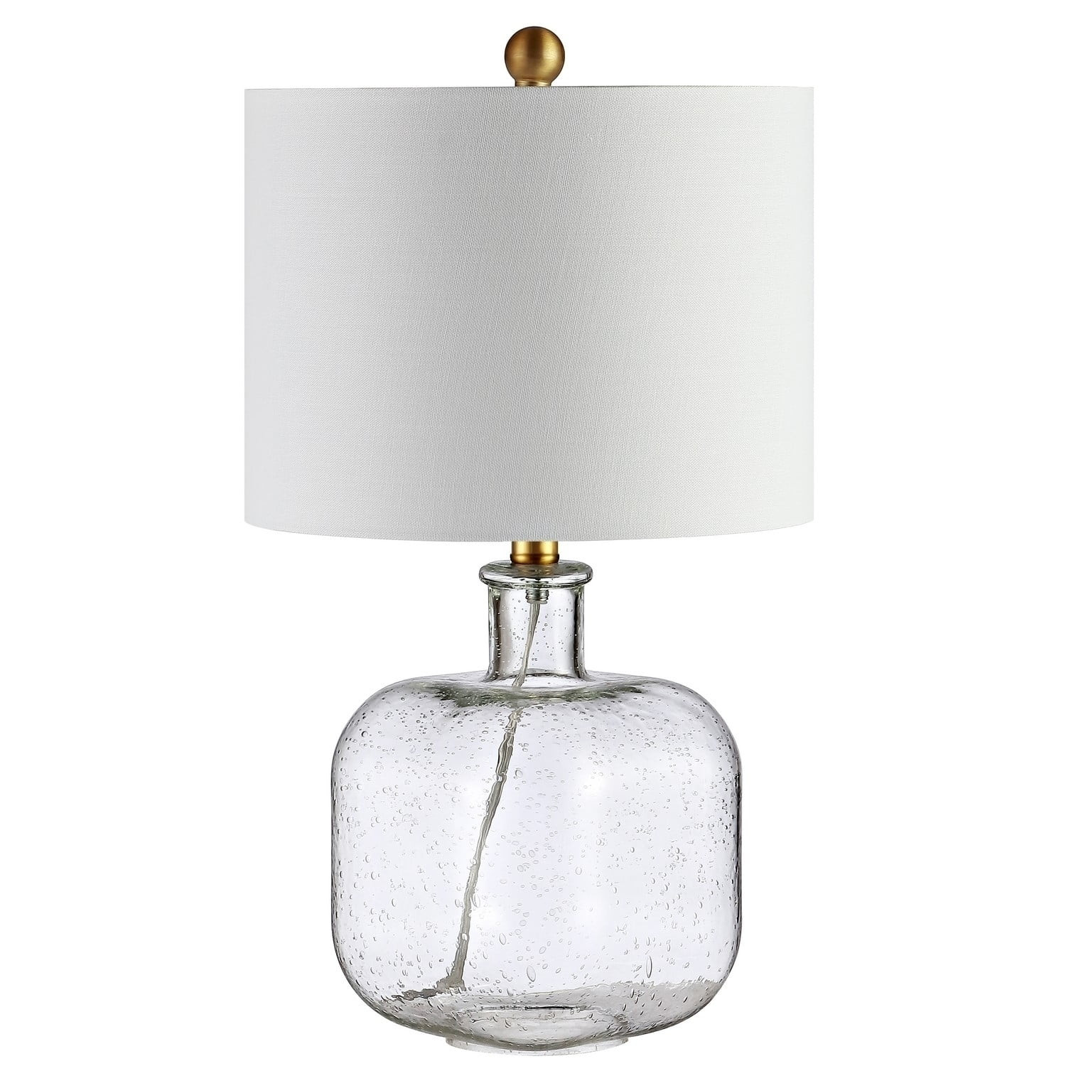 SAFAVIEH Armena 21.5 in. H Glass Table Lamp, Clear/Brass Gold - Walmart.com | Walmart (US)