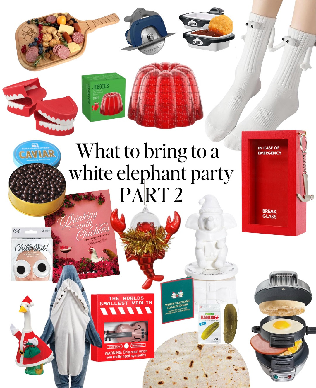 MORE White elephant exchange gift ideas. 

Need even more ideas for your party? Here's a collection of new and hilarious finds to bring to a white elephant party. 

I found a spinner at Target for the exchange itself and it is super cute. Perfect for even the most bougie blanc elephant party.  Which would be even more fun. Can we dress in all white for the party? Someone do this! 

The white elephant gift exchange is possibly my favorite holiday party game.  I will admit I do love the good version where you get actual good presents and everyone starts stealing gifts from each other. 

Have you ever been to a polite one, where everyone just keeps their gifts? I have, they are no fun at all.

Holiday gift ideas, stocking stuffers, gag gifts, funny gifts, holiday party

#LTKGiftGuide #LTKParties #LTKHoliday